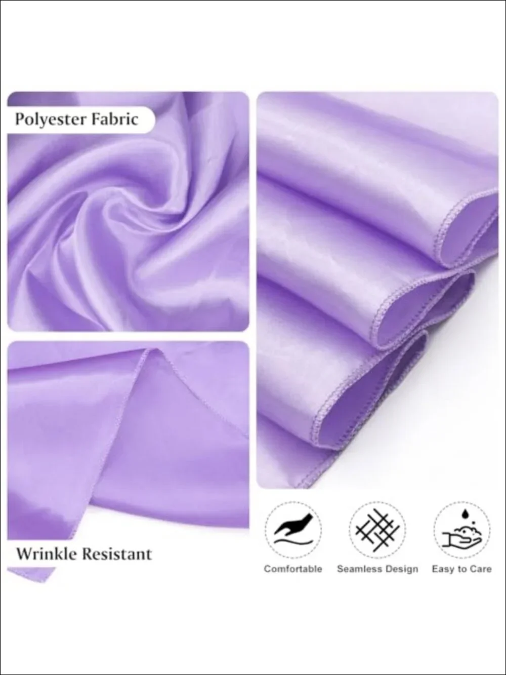 4 Pack Satin Rectangle Tablecloth 58 x 102 Inch Stain Wrinkle Resistant